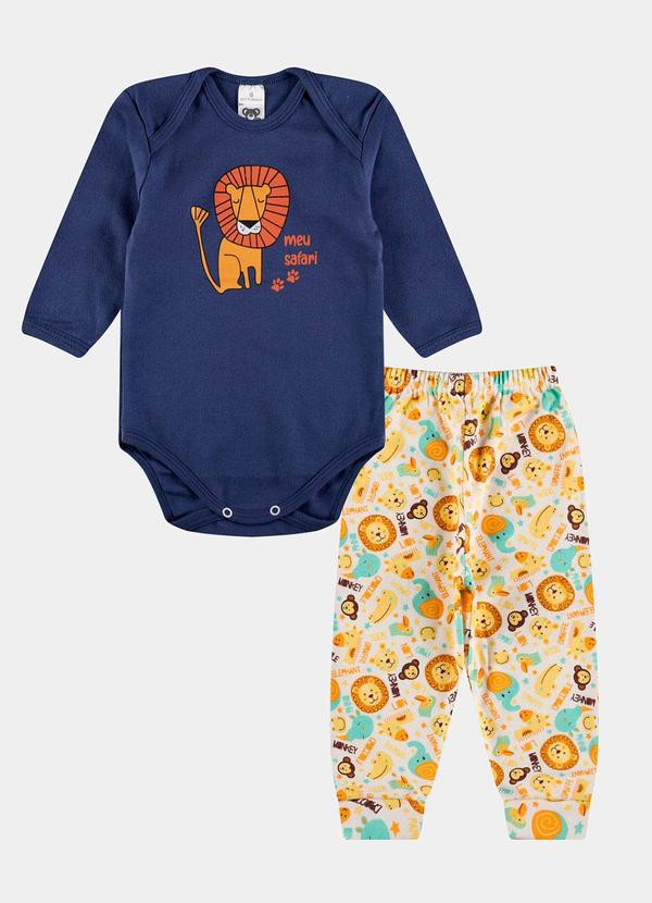 Stolf Baby Kids - Conjunto Suedine Longo Safari Azul 1