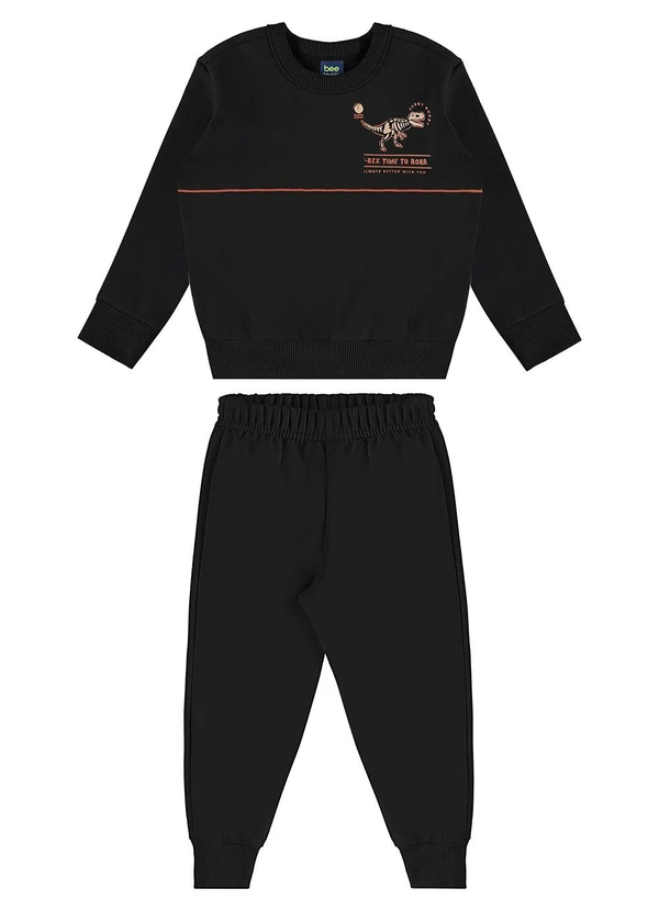 Bee Loop - Conjunto T-Rex Time Infantil Preto 2