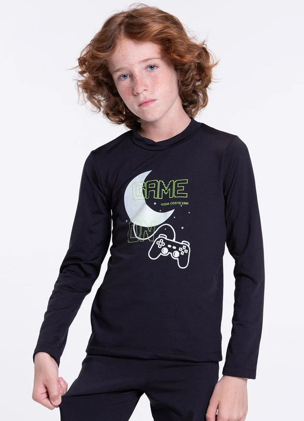 Vida Costeira - Conjunto Térmico Infantil Brilha no Escuro Preto 2