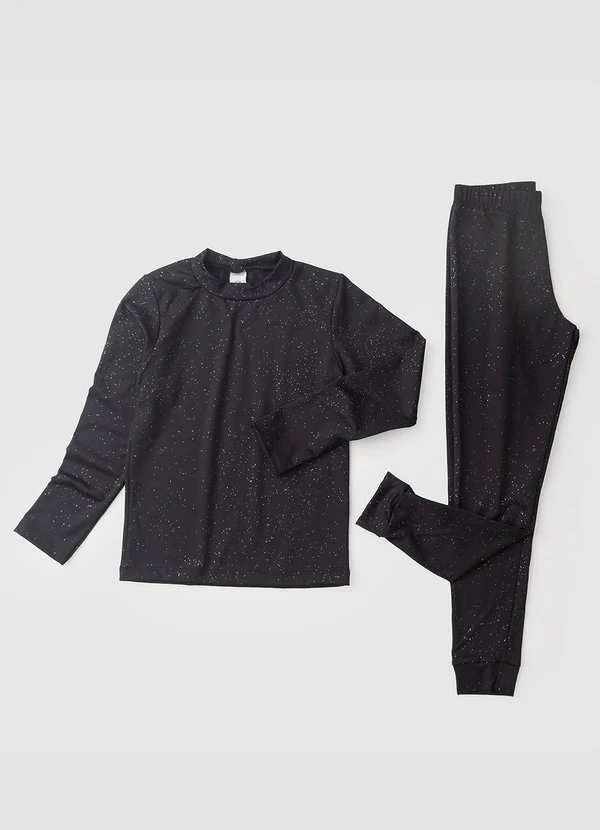Vida Costeira - Conjunto Térmico Infantil Brilhos Mágicos Preto 5