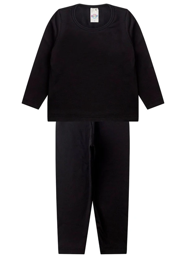 Rovi Kids - Conjunto Termico Infantil Segunda Pele Preto
