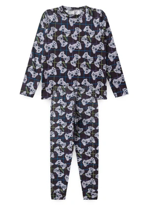 Vida Costeira - Conjunto Térmico Infantil Sublimado Preto - VIDA COSTEIRA