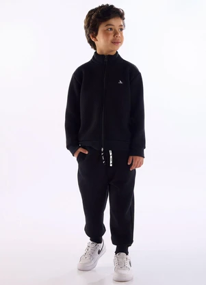 Quimby - Conjunto Texturizado Jaqueta Calça Preto - QUIMBY