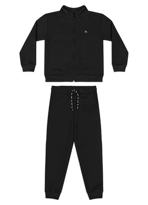Quimby - Conjunto Texturizado Jaqueta Calça Preto - QUIMBY