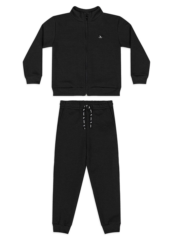 Quimby - Conjunto Texturizado Jaqueta Calça Preto 2
