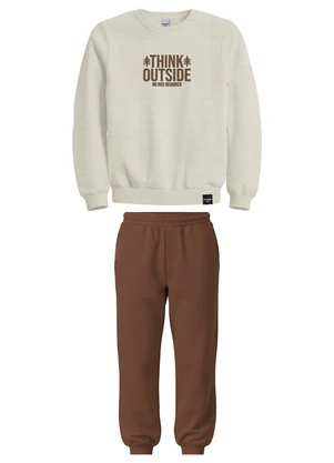 Malwee Kids - Conjunto Think Outside em Moletinho Creme - MALWEE KIDS