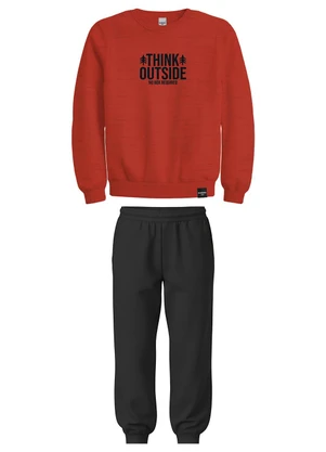 Malwee Kids - Conjunto Think Outside em Moletinho Terracota - MALWEE KIDS