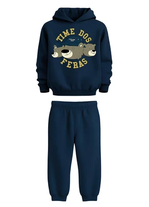 Malwee Kids - Conjunto Time dos Feras em Moletom Azul Marinho - MALWEE KIDS