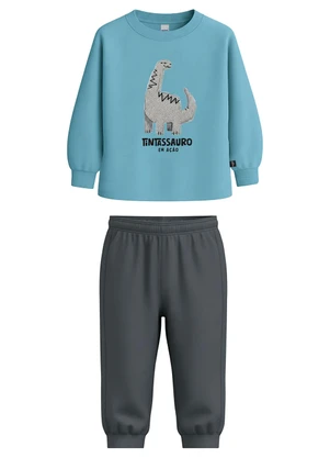 Malwee Kids - Conjunto Tintassauro em Moletinho Azul - MALWEE KIDS