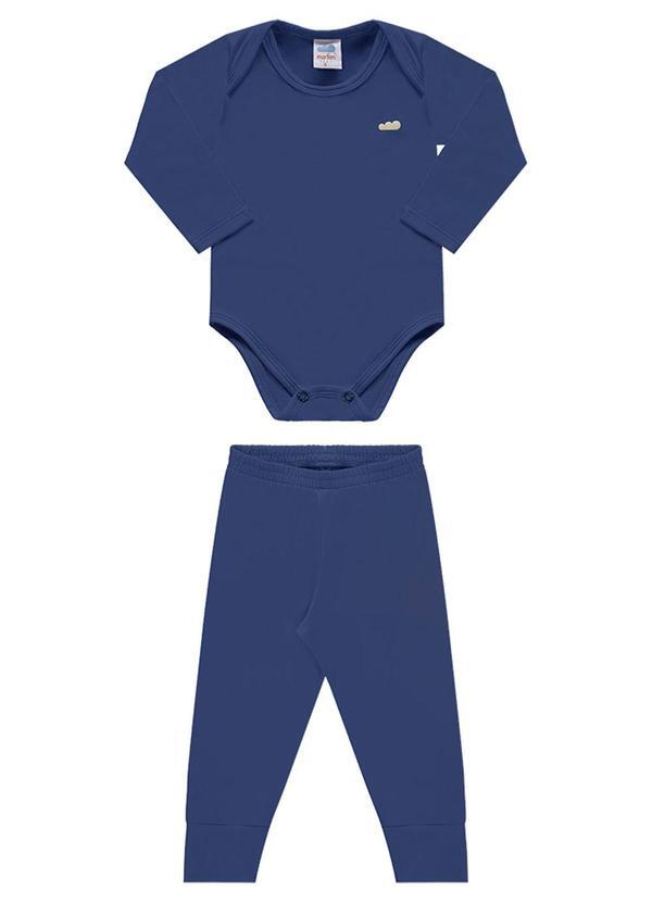 Marlan - Conjunto Unissex Body e Calça Térmica Baby Azul