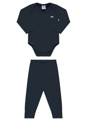 Marlan - Conjunto Unissex Body e Calça Térmica Baby Preto - MARLAN