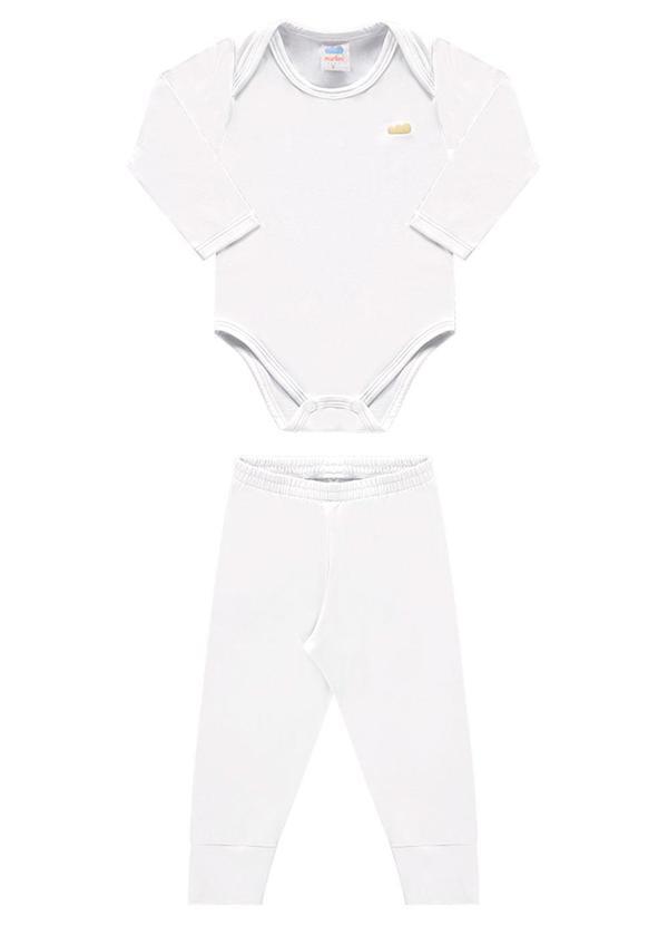 Marlan - Conjunto Unissex Body e Calça Térmica Branco