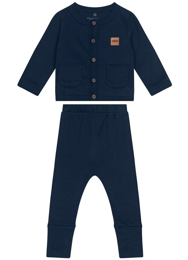 Carinhoso - Conjunto Unissex em Suedine Azul