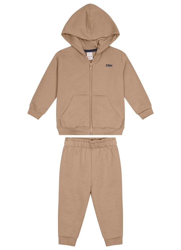 Carinhoso - Conjunto Unissex Jogger em Moletom Marrom