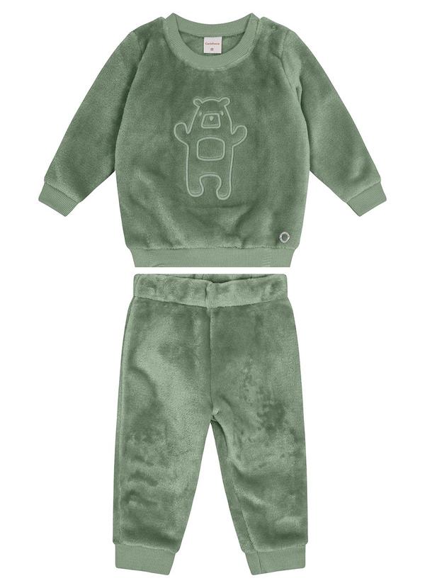 Carinhoso - Conjunto Unissex Ursinho em Pelúcia Verde