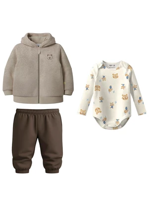 Malwee Kids - Conjunto Ursinho 3 Peças Taupe - MALWEE KIDS