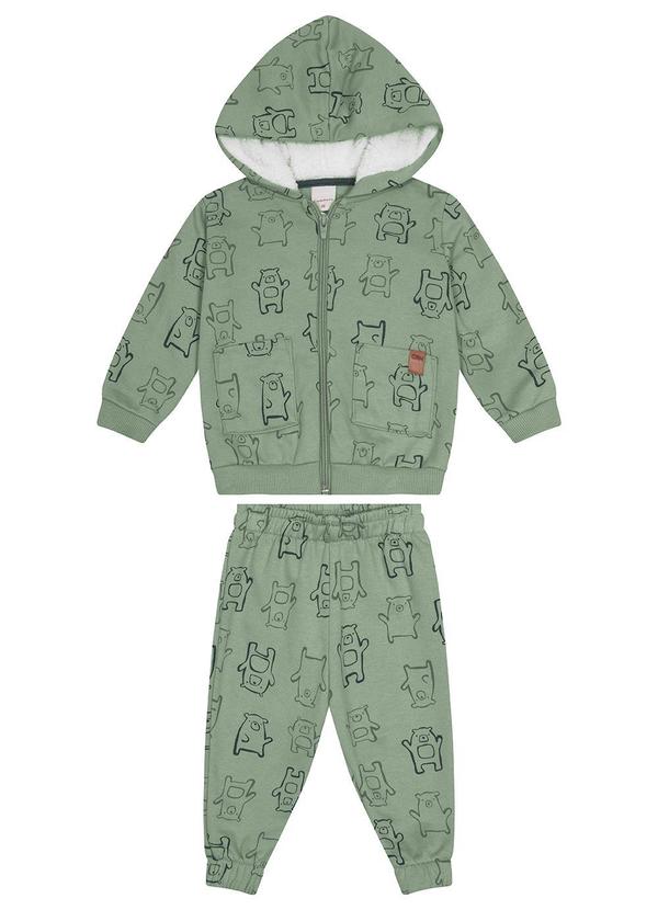 Carinhoso - Conjunto Ursinhos em Moletom Menino Verde 1