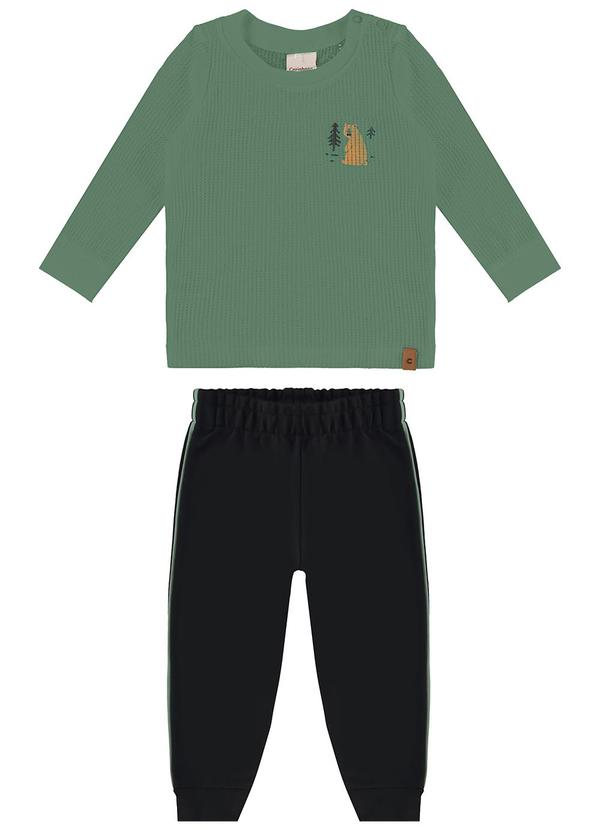 Carinhoso - Conjunto Urso em Puff Menino Verde