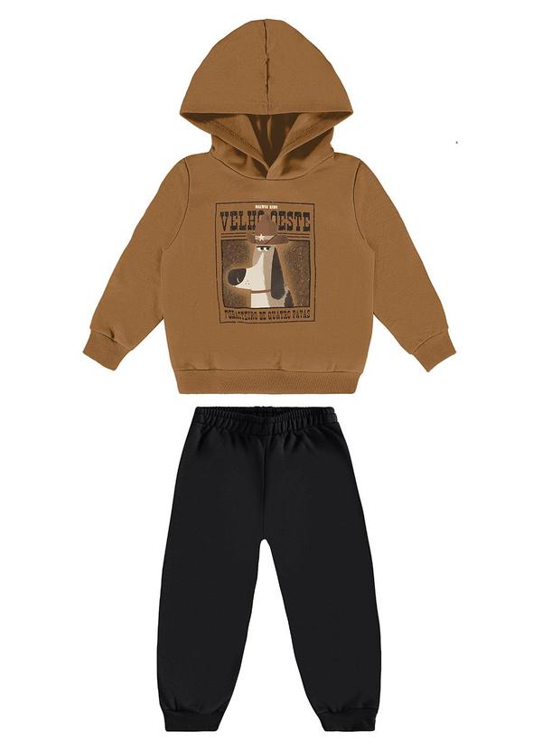 Malwee Kids - Conjunto Velho Oeste em Moletom Marrom