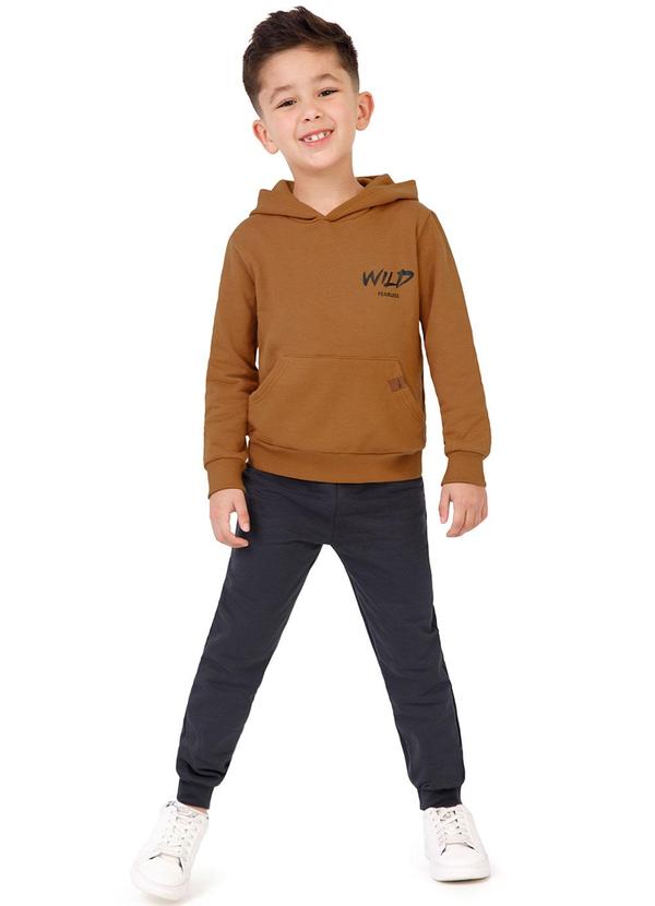 Malwee Kids - Conjunto Wild com Capuz em Moletom Marrom
