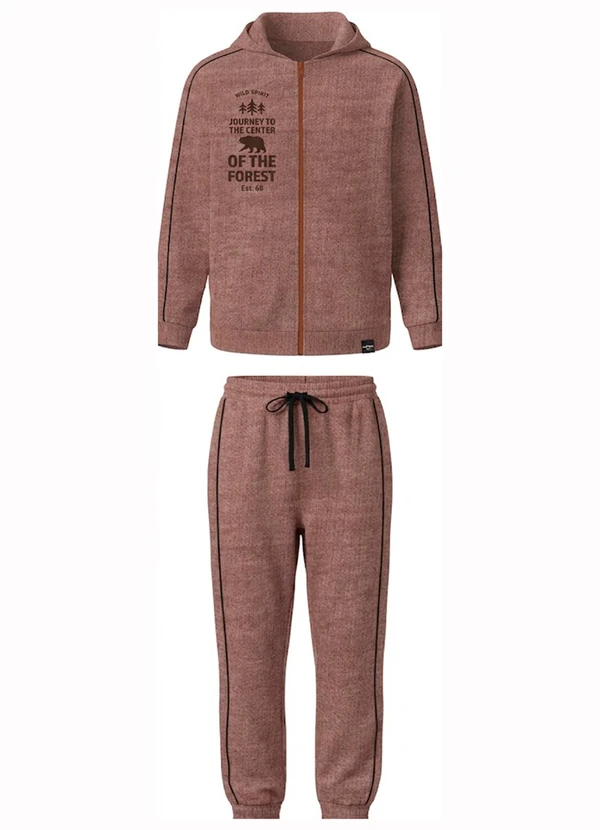 Malwee Kids - Conjunto Wild Spirit em Moletinho Marrom