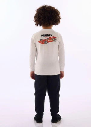 Up Baby - Conjunto Winner Camiseta Calça Branco - UP BABY