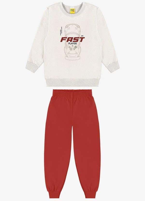Rovi Kids - Kit Conjunto Blusão com Calça Bege 2
