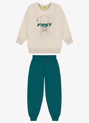 Rovi Kids - Kit Conjunto Blusão com Calça Bege - ROVI KIDS