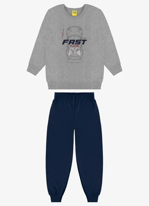 Rovi Kids - Kit Conjunto Blusão com Calça Cinza - ROVI KIDS