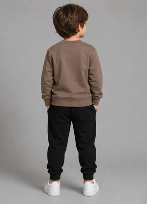 Rovi Kids - Kit Conjunto Blusão com Calça Marrom  - ROVI KIDS