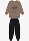 Rovi Kids - Kit Conjunto Blusão com Calça Bege - variação: Marrom
