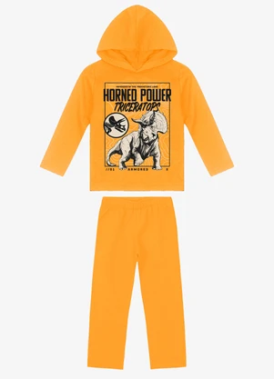 Rovi Kids - Kit Conjunto Blusão com Capuz e Calça Amarelo - ROVI KIDS