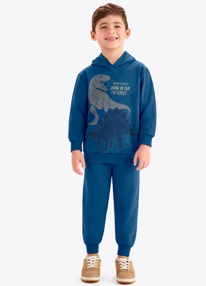 Rovi Kids - Kit Conjunto Blusão com Capuz e Calça Azul - ROVI KIDS