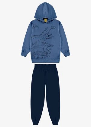 Rovi Kids - Kit Conjunto Blusão com Capuz e Calça Azul - ROVI KIDS