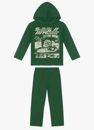 Rovi Kids - Kit Conjunto Blusão com Capuz e Calça Verde - ROVI KIDS