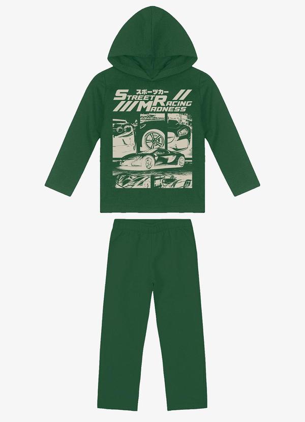 Rovi Kids - Kit Conjunto Blusão com Capuz e Calça Verde