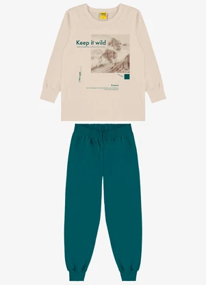 Rovi Kids - Kit Conjunto Camiseta com Calça Bege - ROVI KIDS