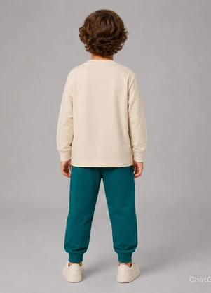 Rovi Kids - Kit Conjunto Camiseta com Calça Bege - ROVI KIDS
