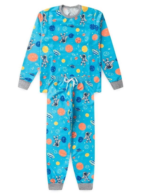 Atelie da Crianca - Moletom Infantil Astronauta Azul Claro