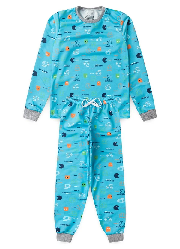 Atelie da Crianca - Moletom Infantil Game Azul Claro