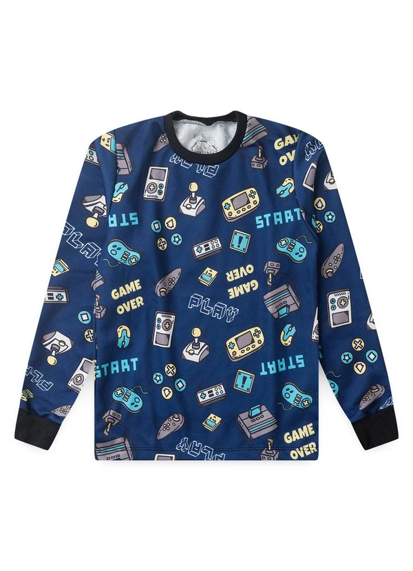 Atelie da Crianca - Moletom Infantil Game Azul Escuro 2