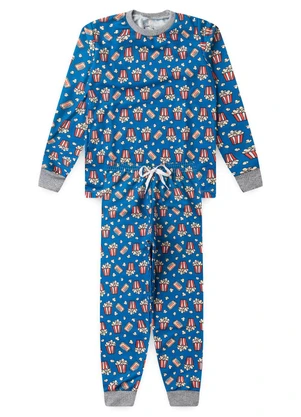 Atelie da Crianca - Moletom Infantil Pipoca Azul - ATELIE DA CRIANCA