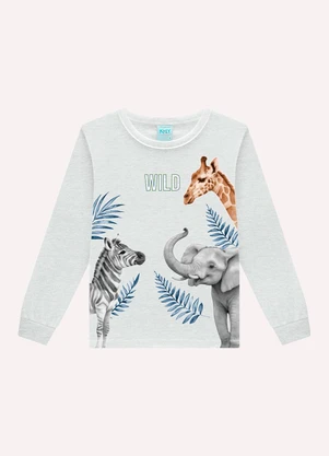 Kyly - Pijama Infantil Menino Bichinhos Cinza - KYLY