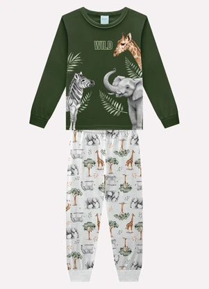 Kyly - Pijama Infantil Menino Bichinhos Verde - KYLY