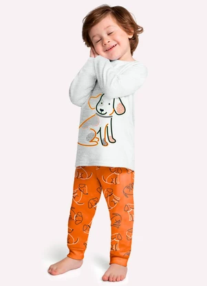 Kyly - Pijama Infantil Menino Cachorrinho Cinza - KYLY