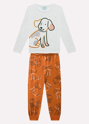 Kyly - Pijama Infantil Menino Cachorrinho Cinza - KYLY