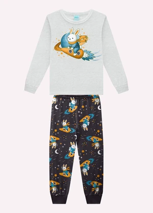 Kyly - Pijama Infantil Menino Coelhinho Cinza - KYLY