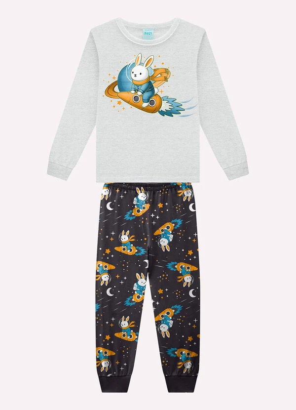 Kyly - Pijama Infantil Menino Coelhinho Cinza