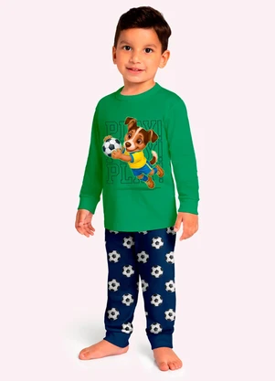 Kyly - Pijama Infantil Menino Copa do Mundo Verde - KYLY