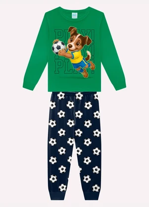 Kyly - Pijama Infantil Menino Copa do Mundo Verde - KYLY